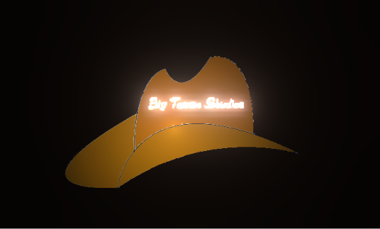 company logo, cowboy hat with company name
